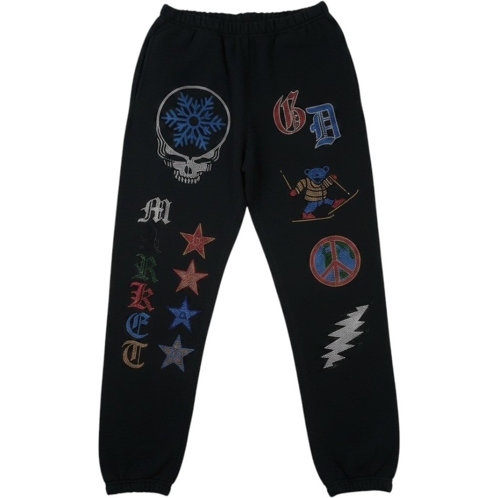 Chinatown Market x Grateful Dead Sweatpants Mens L Black Rhinestone Dead Market